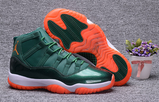 Air Jordan 11 Miami Hurricanes PE Shoes